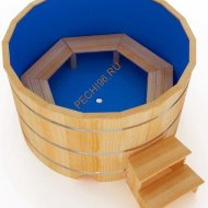 Купель НКЗ Premium круглая из кедра с пластиковой вставкой
