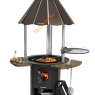 Гриль ТМФ Барабек с печью под казан черная бронза