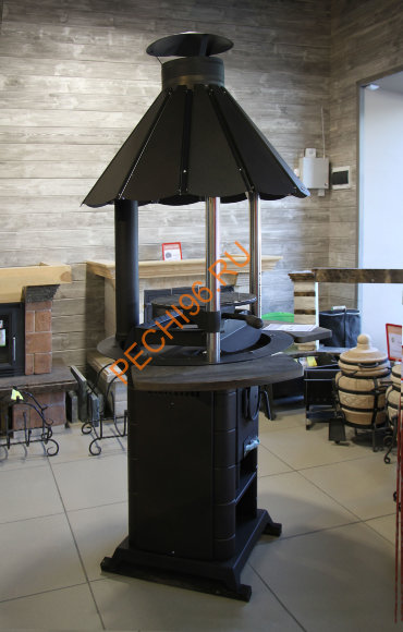 Гриль ТМФ Барабек с печью под казан черная бронза