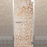 Дверь стеклянная DoorWood Хамам «Флоренция» сатин, 2100х800 мм