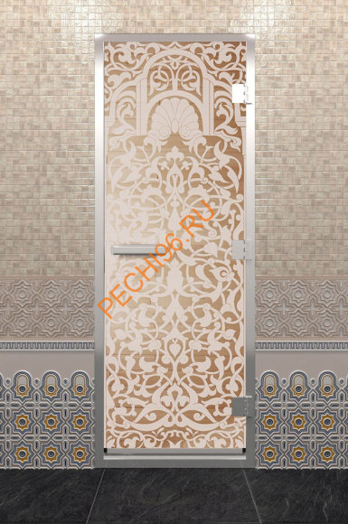 Дверь стеклянная DoorWood Хамам «Флоренция» сатин, 1900х700 мм