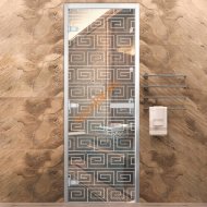 Дверь в хамам стеклянная Арта Стандарт Арт Этно, коробка алюминий