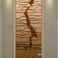 Дверь стеклянная ALDO NEW «Спрайт» коробка бук без порога