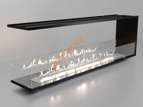 Торцевой биокамин 1600х500х300 мм, стекло