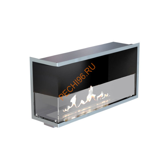 Биокамин угловой 1000х500х300 мм, стекло, рамка нержавейка Биокамин угловой 1000х500х300 мм, стекло, рамка нержавейка