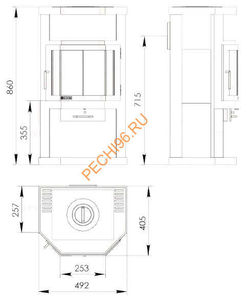 Печь-камин Мета Ока с плитой Печь-камин Мета Ока с плитой