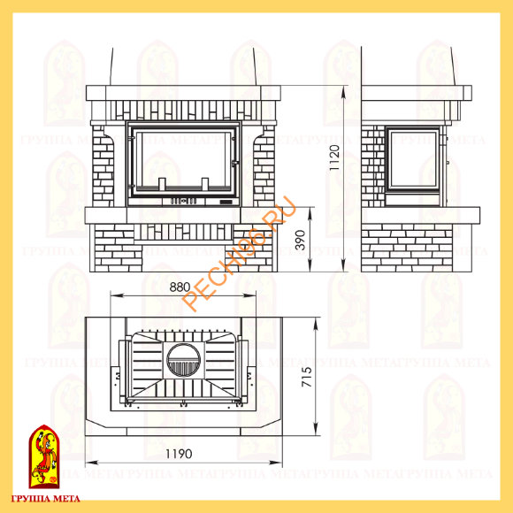 Облицовка для камина Мета Пегас 715У Облицовка для камина Мета Пегас 715У