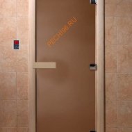 Дверь стеклянная DoorWood бронза матовая, 2100х900 мм