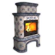 Печь-камин КимрПечь Прованс пристенный двухъярусный Дельфт с дровником