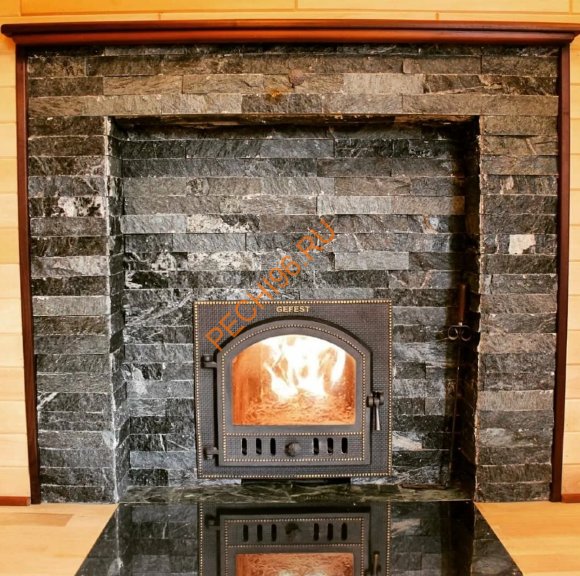 Печь банная Гефест Гром 30П2 в облицовке Президент 1200/50 Пироксенит