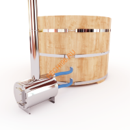 Уличная купель Фурако НКЗ с внешней печью круглая из кедра