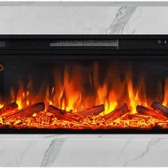 Электрокамин Royal Flame Line 42, SFT Stone Touch Белый мрамор, с очагом Vision 42 LOG LED