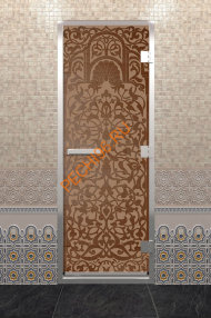 Дверь стеклянная DoorWood Хамам «Флоренция» бронза матовая, 2000х800 мм