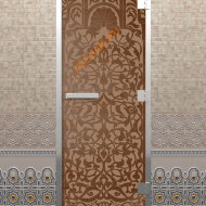 Дверь стеклянная DoorWood Хамам «Флоренция» бронза матовая, 2000х800 мм