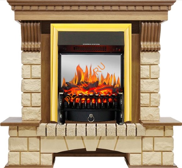 Электрокамин Royal Flame Pierre Luxe дуб/шампань с очагом Fobos FX M