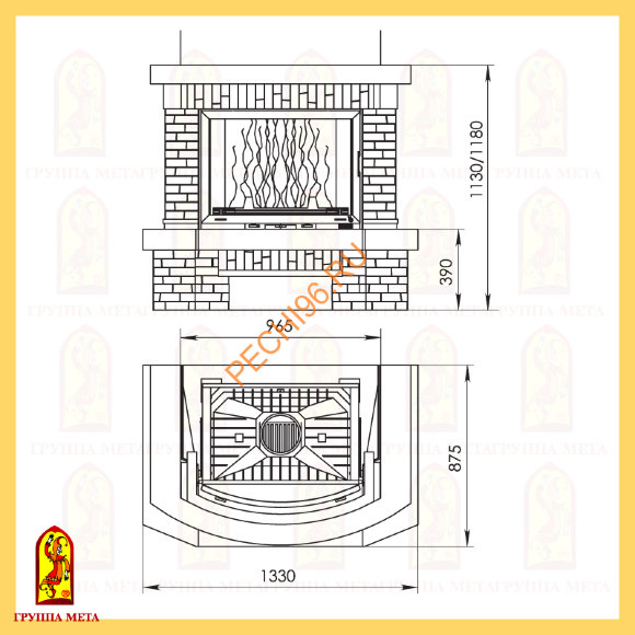 Облицовка для камина Мета Гермес 700 Облицовка для камина Мета Гермес 700
