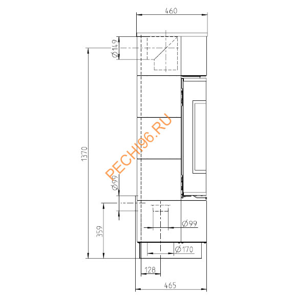 Керамическая печь-камин Thorma ATIKA Ceramic EXTRA черная