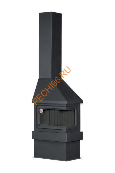 Печь-камин ЭкоКамин ПРАГА угловой, шамот черный