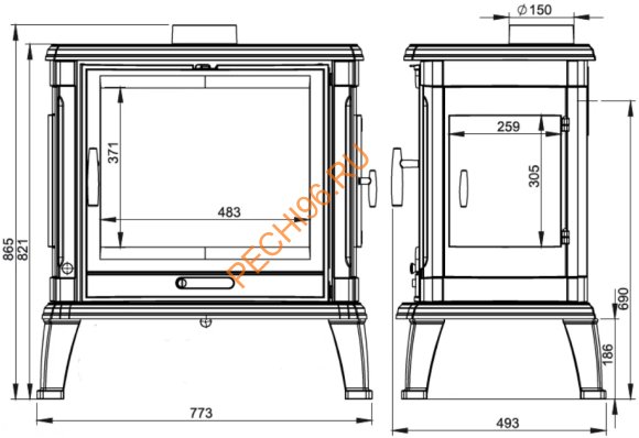 Печь-Камин NordFlam Toria