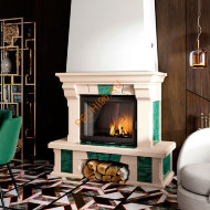 Облицовка для камина MARBELLA SR мрамор VERDE с каменной балкой, пристенная