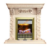 Электрокамин Dimplex Luxemburg с очагом Danville Antique Brass FB2 слоновая кость