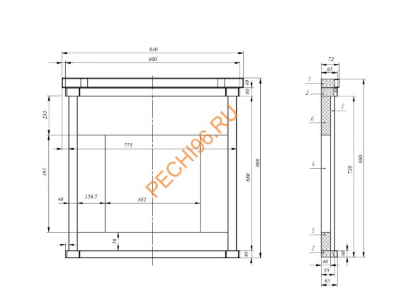 Портал для банной печи Атмосфера М Амфиболит мини Портал для банной печи Атмосфера М Амфиболит мини