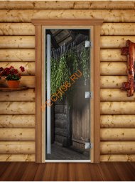 Дверь стеклянная DoorWood «Престиж», 800х2000мм, с фотопечатью «Здоровый дух»