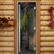 Дверь стеклянная DoorWood «Престиж», 800х2000мм, с фотопечатью «Здоровый дух»