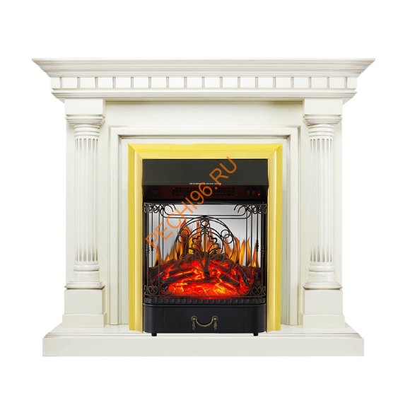 Электрокамин Royal Flame Dallas слоновая кость с патиной с очагом Majestic FX M