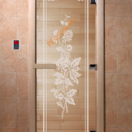 Дверь стеклянная DoorWood «Розы прозрачная», 1900х800 мм