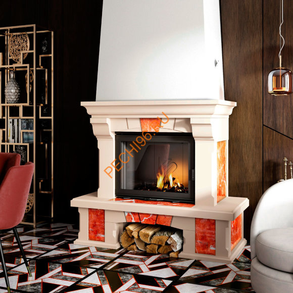 Облицовка для камина MARBELLA SR мрамор ALICANTE с каменной балкой, пристенная