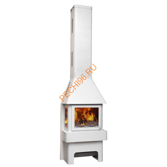 Печь-камин БАВАРИЯ 3 стекла Белая