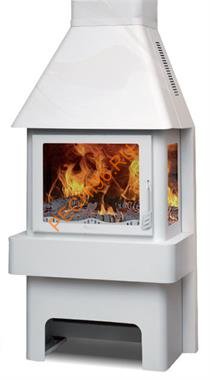 Печь-камин БАВАРИЯ 3 стекла Белая
