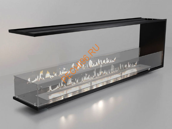 Торцевой биокамин 2000х500х300 мм, стекло тонированное Торцевой биокамин 2000х500х300 мм, стекло тонированное