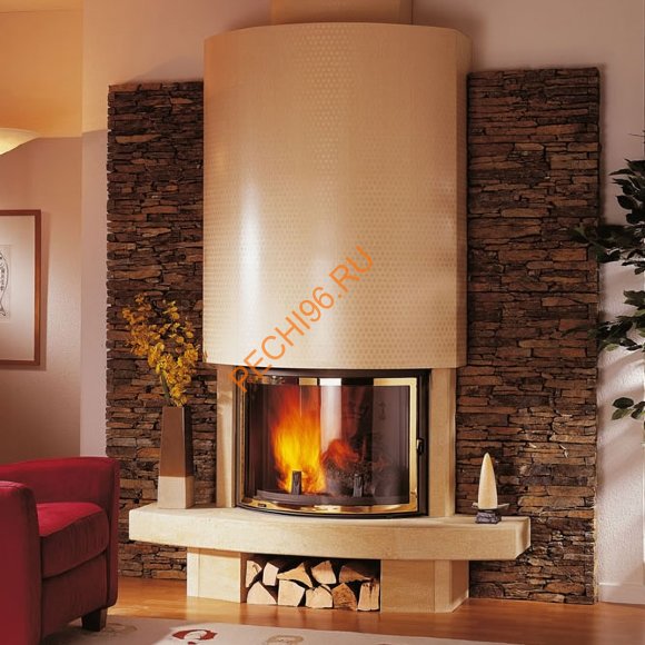 Дровяной камин Richard Le Droff TALESINE Crema Marfil, с топкой Supra EMERAUDE 1831