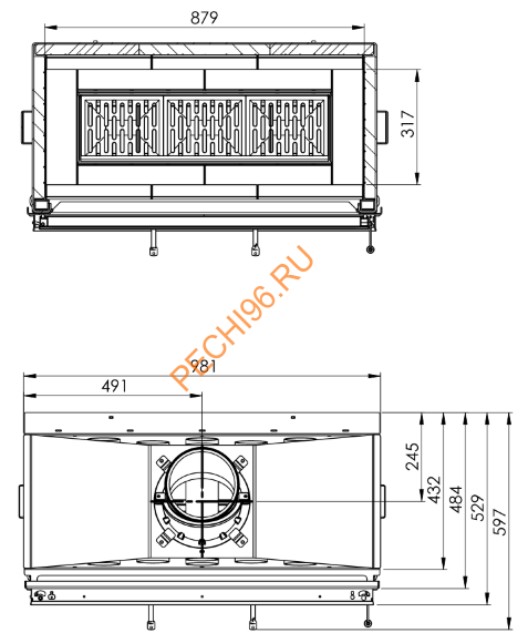 Каминная топка Hitze Ardente ARD90X41S-I Каминная топка Hitze Ardente ARD90X41S-I