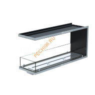 Торцевой биокамин 1000х500х300 мм, стекло, рамка нержавейка