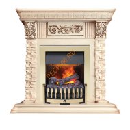 Электрокамин Dimplex Luxemburg с очагом Danville Brass FB2 слоновая кость