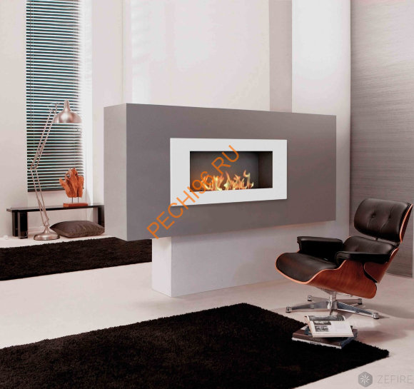 Биокамин ZeFire ELLIOT 900 с белой рамкой Биокамин ZeFire ELLIOT 900 с белой рамкой