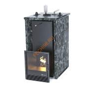 Печь банная ИзиСтим Геленджик в трёхстороннем кожухе из пироксенита