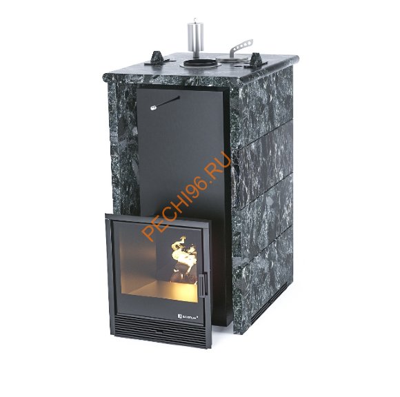 Печь банная ИзиСтим Геленджик в трёхстороннем кожухе из пироксенита
