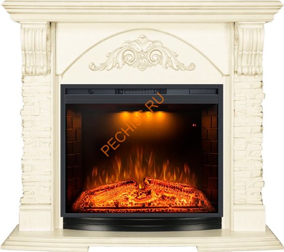 Электрический камин Royal Flame Rimini Слоновая кость с очагом Emerald 28