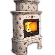 Печь-камин КимрПечь Прованс пристенный двухъярусный Руан с дровником