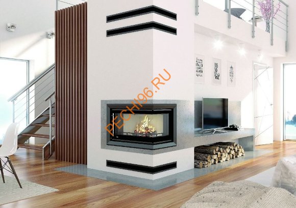 Люфт Kratki NP/L9/8040/C угловой черный 800x400 мм