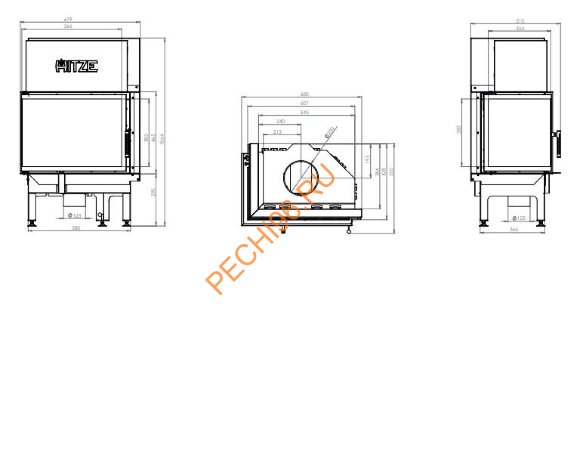 Каминная топка Hitze Albero AL11L/RH standart