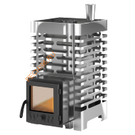 Печь банная ASTON 16 INOX стекло