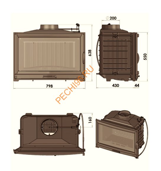 Каминная топка CHAZELLES SOLO D80 Каминная топка CHAZELLES SOLO D80