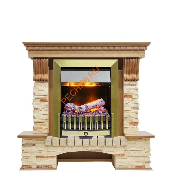 Электрокамин Dimplex Pierre Luxe с очагом Danville Antique Brass FB2 дуб/ сланец