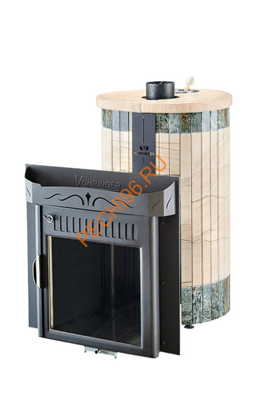 Печь банная Ферингер Оптима ПС Окаменевшее дерево перенесенный рисунок+Жадеит