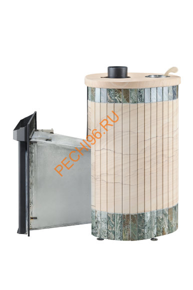 Печь банная Ферингер Оптима ПС Окаменевшее дерево перенесенный рисунок+Жадеит
